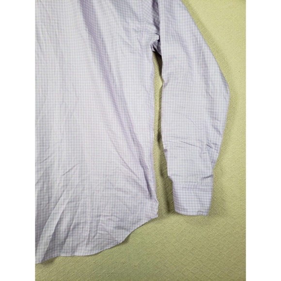 Lorenzouomo The Perfect White Shirt Mens 16 Plaid Trim Fit Button Up Long Sleeve - Picture 3 of 12